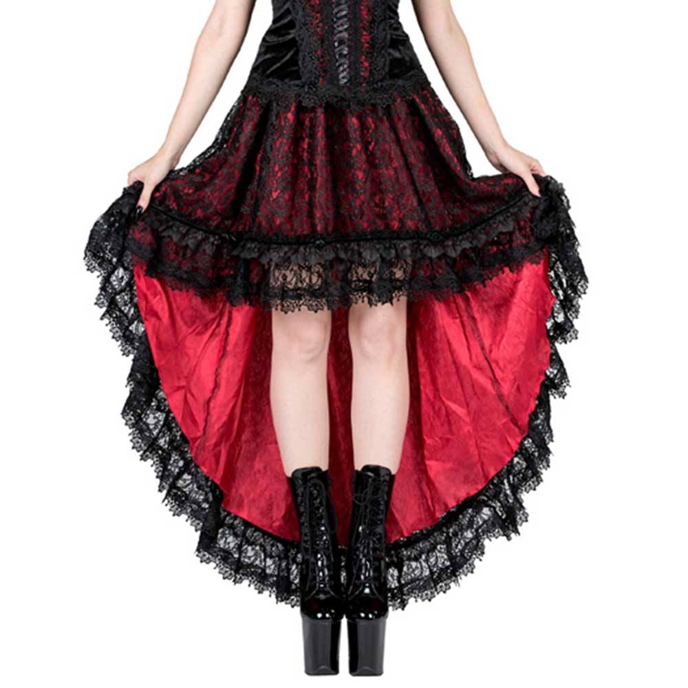 Sinister - 1018 Jupe haute - Noir/Bordeaux rouge Product image